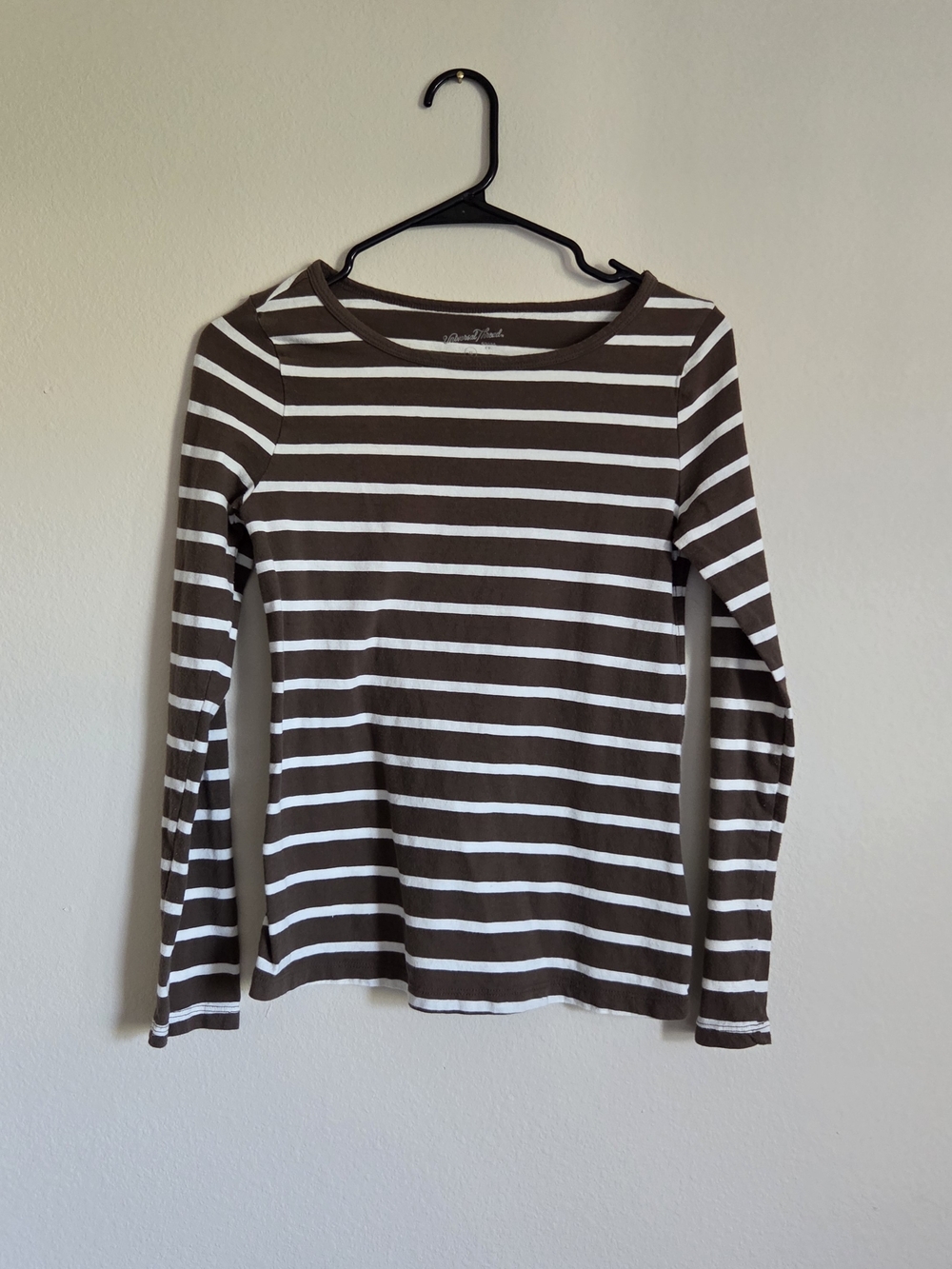Universal Thread Brown and White Striped Long Sleeve Top - Size XS